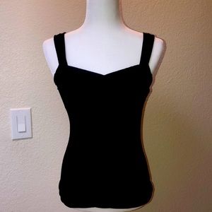 WHBM Ruched middle black tank top